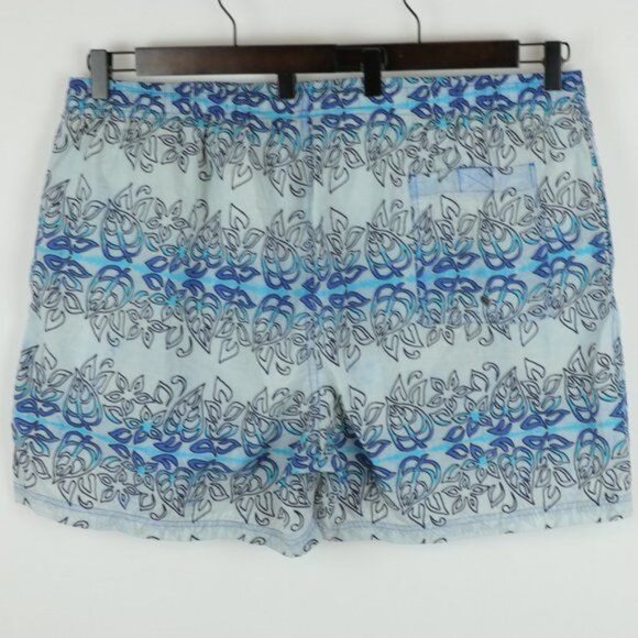 Sand And Sun Men's Extra Large Blue Ombre Palm Leaf Pull On Swim Trunks - Picture 3 of 12